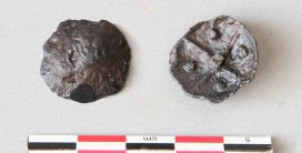 Foto: Ein Schuhnagel aus Lager II von Limburg-Eschhofen (Foto B. Steinbring, LfDH)